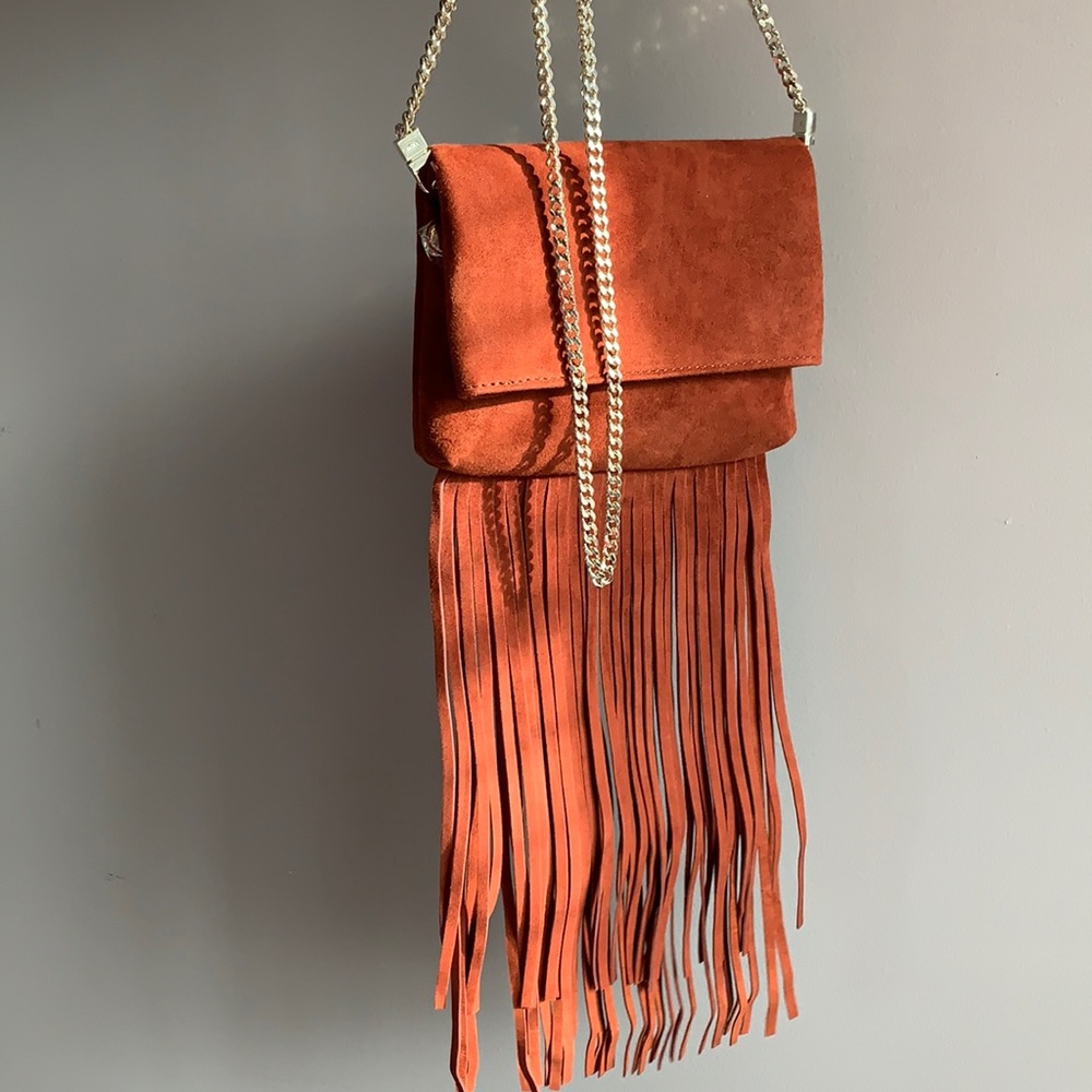 Karen Millen suede fringed purse